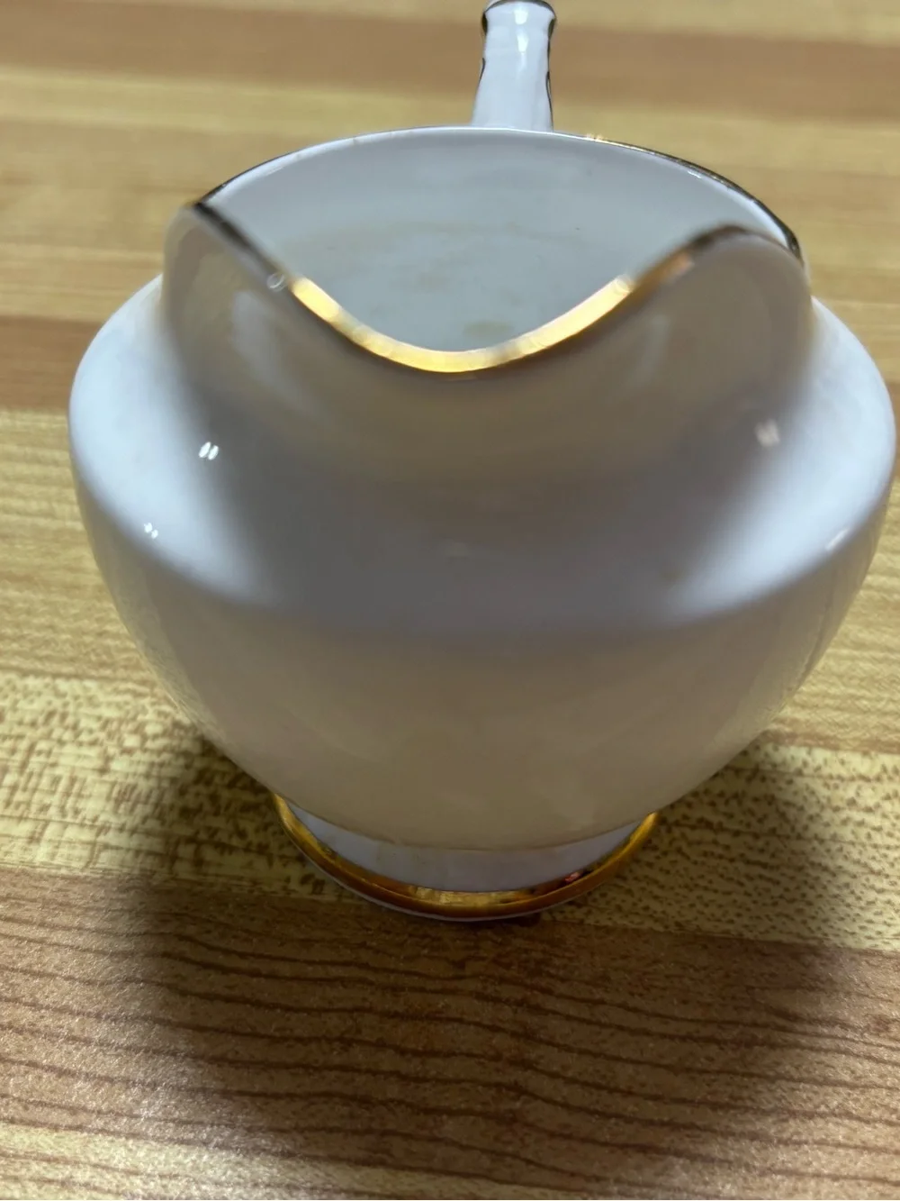 Vintage Delphine Bone China Creamer with Blue Flower with Gold Trim